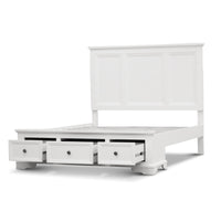 Thumbnail for Celosia Queen Size Bed Frame Timber Mattress Base With Storage Drawers - White