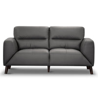 Thumbnail for Downy  Genuine Leather Sofa 2 Seater Upholstered Lounge Couch - Gunmetal