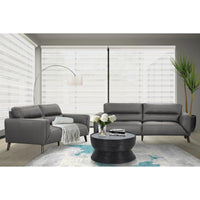 Thumbnail for Downy  Genuine Leather Sofa 2 Seater Upholstered Lounge Couch - Gunmetal