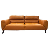 Thumbnail for Downy  Genuine Leather Sofa 3 Seater Upholstered Lounge Couch - Tangerine