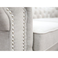 Thumbnail for Mellowly 3 Seater Sofa Fabric Uplholstered Chesterfield Lounge Couch - Beige