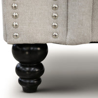 Thumbnail for Mellowly 3 Seater Sofa Fabric Uplholstered Chesterfield Lounge Couch - Beige