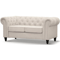 Thumbnail for Mellowly 2 Seater Sofa Fabric Uplholstered Chesterfield Lounge Couch - Beige