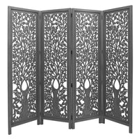 Thumbnail for Life Dig 4 Panel Room Divider Screen Privacy Shoji Timber Wood Stand - Dark Grey