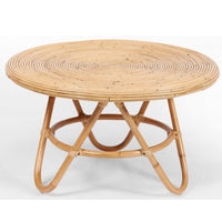 Thumbnail for Crocus Rattan Round Coffee Table 80cm - Natural