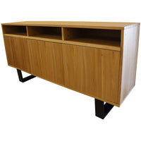 Thumbnail for Petunia  Buffet Table 160cm 3 Door 3 Niche Elm Timber Wood Metal Leg - Natural