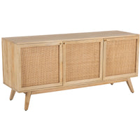 Thumbnail for Olearia  Buffet Table 150cm 3 Door Solid Mango Wood Storage Cabinet Natural