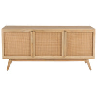 Thumbnail for Olearia  Buffet Table 150cm 3 Door Solid Mango Wood Storage Cabinet Natural