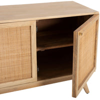 Thumbnail for Olearia  Buffet Table 150cm 3 Door Solid Mango Wood Storage Cabinet Natural