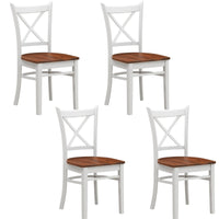 Thumbnail for Lupin Dining Chair Set of 4 Crossback Solid Rubber Wood Furniture - White Oak