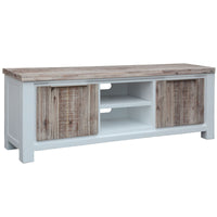 Thumbnail for Plumeria ETU Entertainment TV Unit 176cm 2 Door Solid Acacia Timber -White Brush