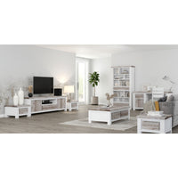 Thumbnail for Plumeria ETU Entertainment TV Unit 176cm 2 Door Solid Acacia Timber -White Brush