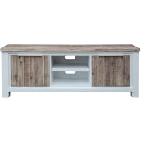 Thumbnail for Plumeria ETU Entertainment TV Unit 176cm 2 Door Solid Acacia Timber -White Brush