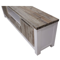 Thumbnail for Plumeria ETU Entertainment TV Unit 210cm 2 Door Solid Acacia Timber -White Brush