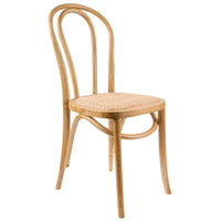 Thumbnail for Azalea Arched Back Dining Chair Set of 2 Solid Elm Timber Wood Rattan Seat - Oak