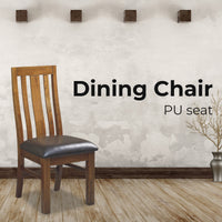 Thumbnail for Birdsville PU Seat Dining Chair Set of 2 Solid Ash Wood Dining Furniture -Brown