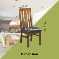 Thumbnail for Birdsville PU Seat Dining Chair Set of 2 Solid Ash Wood Dining Furniture -Brown