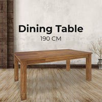 Thumbnail for Birdsville Dining Table 190cm Solid Mt Ash Wood Home Dinner Furniture - Brown