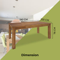 Thumbnail for Birdsville Dining Table 190cm Solid Mt Ash Wood Home Dinner Furniture - Brown