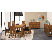 Thumbnail for Birdsville Buffet Table 161cm 4 Door 3 Drawer Solid Mt Ash Timber Wood - Brown