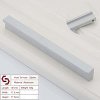 Thumbnail for Zinc Kitchen Cabinet Handles Drawer Bar Handle Pull Silver 128mm