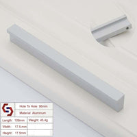 Thumbnail for Zinc Kitchen Cabinet Handles Drawer Bar Handle Pull Silver 96mm