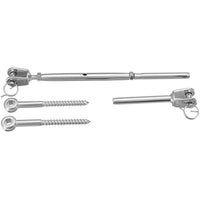 Thumbnail for Wire Rope DIY Balustrade Kit Jaw/Swage Fork Terminal Eye Bolts Turnbuckle