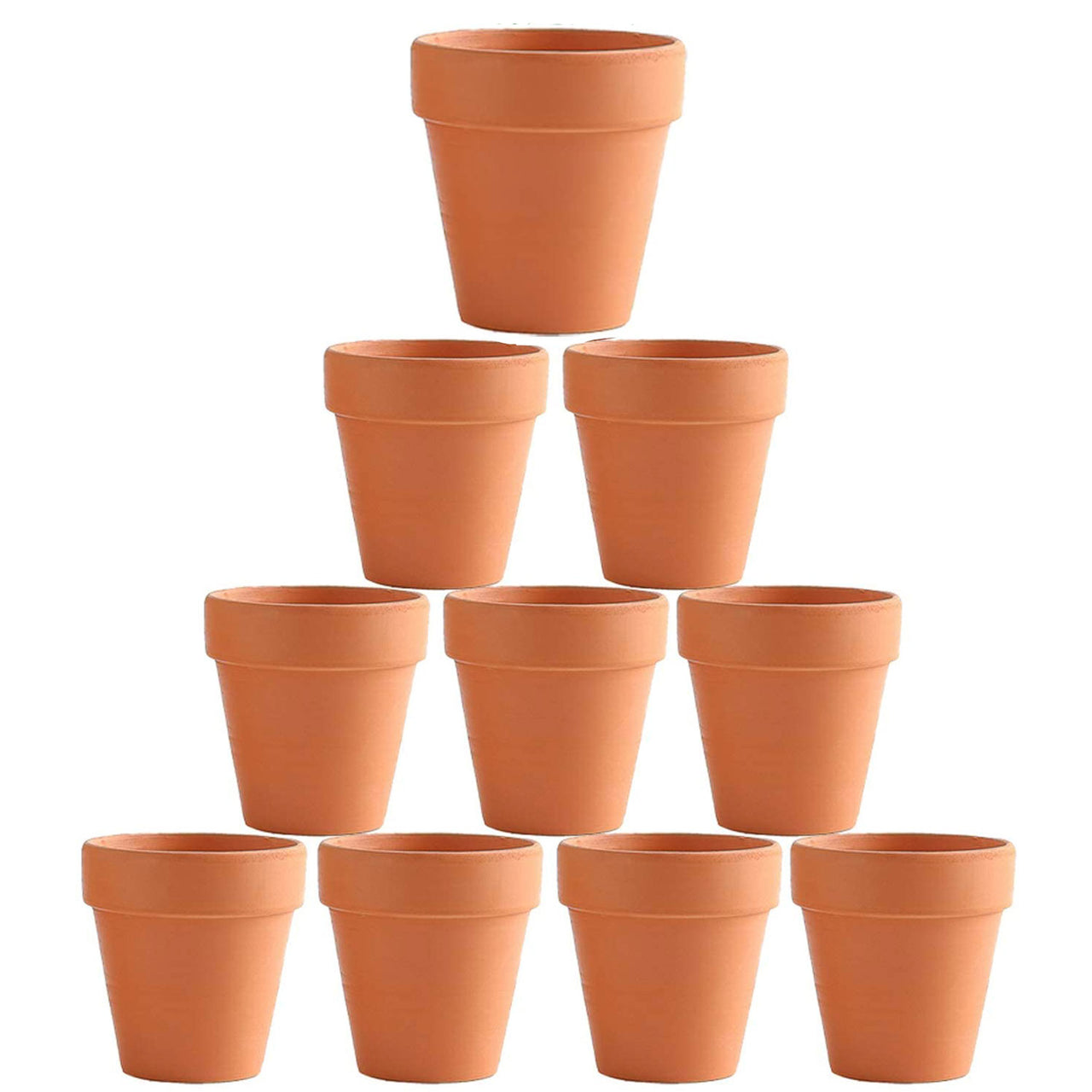 10x 6cm Flower Pot Pots Clay Ceramic Plant Drain Hole Succulent Cactus Nursery Planter