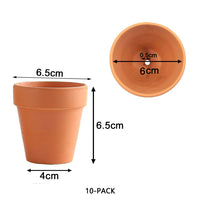 Thumbnail for 10x 6cm Flower Pot Pots Clay Ceramic Plant Drain Hole Succulent Cactus Nursery Planter