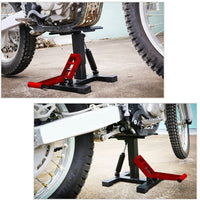 Thumbnail for Motorcycle Jack Dirt Bike Stand Adjustable Lift Hoist Table Height Lifting Stand