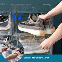 Thumbnail for 1 Pack Large Acrylic Shoe Box Storage Side Door Open Stackable Boxes Transparent Clear Display Case