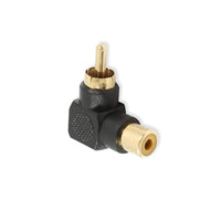 Thumbnail for RCA Male to RCA Female Right Angle Adapter 90 Degree Connector Black