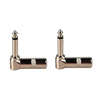 Thumbnail for 2x 90 Degree 6.35 Male Plugs for Speaker Patch Cable Snakes Mono Audio Adapter