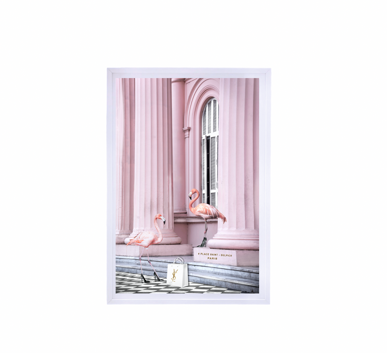 Interior Ave - Saint Pink - 90cm x 60cm White Framed Artwork