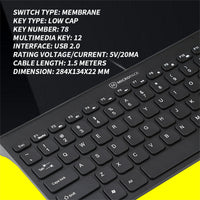 Thumbnail for PC Keyboard Ergonomic USB Interface Multimedia Hotkey for Notebook Labtop