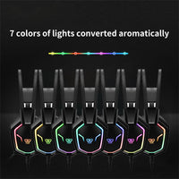 Thumbnail for 7.1 Surround RGB Gaming Headset Automatic Adjustment Headband Rainbow Light