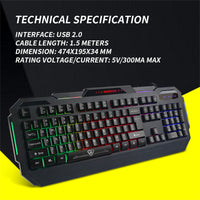 Thumbnail for Rainbow Backlit Gaming Keyboard 4-fn + Multimedia Key and Windows Lock USB 2.0