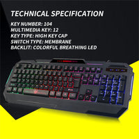 Thumbnail for Rainbow Backlit Gaming Keyboard 4-fn + Multimedia Key and Windows Lock USB 2.0