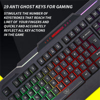 Thumbnail for Rainbow Backlit Gaming Keyboard 4-fn + Multimedia Key and Windows Lock USB 2.0