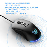 Thumbnail for Gaming Mouse Rainbow Breathing LED 4 Buttons DPI Switch For Computer Laptop