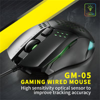 Thumbnail for PC Gaming Mouse LED Optical Sensors DPI 6 Buttons USB Wired For Computer Laptop