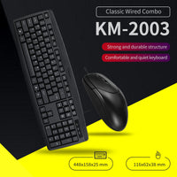 Thumbnail for Classic Desktop PC Laptop Wired Combination Mouse Keyboard Interface Black Sets
