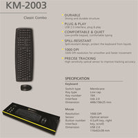 Thumbnail for Classic Desktop PC Laptop Wired Combination Mouse Keyboard Interface Black Sets
