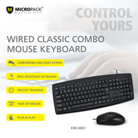 Thumbnail for Classic Desktop PC Laptop Wired Combination Mouse Keyboard Interface Black Sets