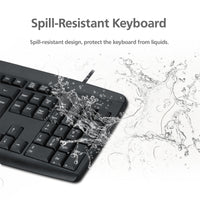 Thumbnail for Classic Desktop PC Laptop Wired Combination Mouse Keyboard Interface Black Sets