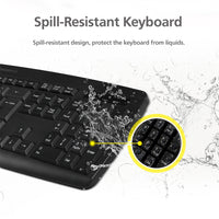 Thumbnail for Mouse Keyboard Desktop Computer PC Laptop Wired Combination Interface Black