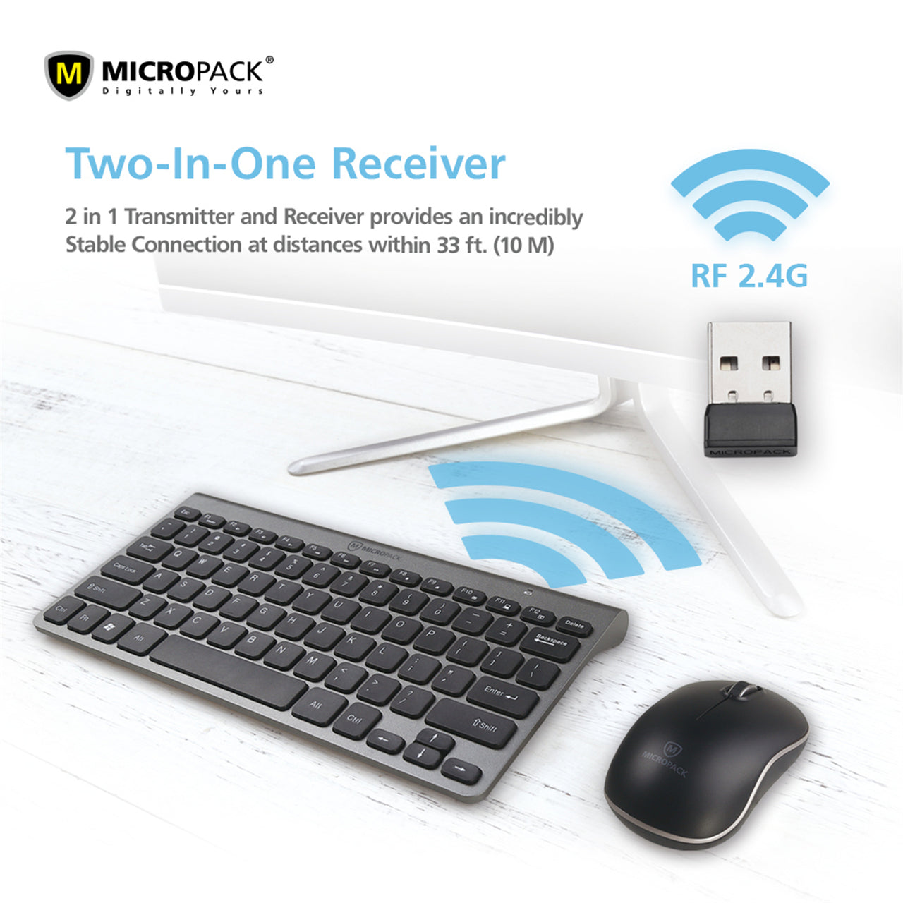 Desktop PC Laptop Wireless Mouse Keyboard Nano Receiver Ultra High Sensitivity