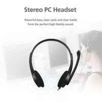 Thumbnail for 3.5mm Multi Device Stereo Headset Adjustable Headband Noiseless Volume Control