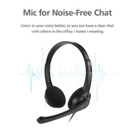 Thumbnail for 3.5mm Multi Device Stereo Headset Adjustable Headband Noiseless Volume Control