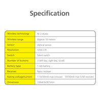 Thumbnail for Wireless PC Laptop Desktop Mouse Switch Bluetooth Optical Sensor nano receiver